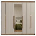 Guarda-roupa Casal 8 Portas Batentes Com Espelho Rustic/crema
