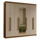 Guarda-roupa Casal 8 Portas Batentes Com Espelho Rustic/crema