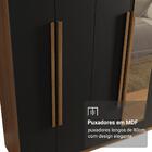 Guarda-roupa Casal 8 Portas Batentes Com Espelho Rustic/preto