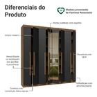 Guarda-roupa Casal 8 Portas Batentes Com Espelho Rustic/preto