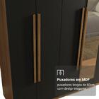 Guarda-roupa Casal 8 Portas Batentes Com Espelho Rustic/preto