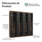 Guarda-roupa Casal 8 Portas Batentes Rustic/preto/rustic Netu