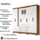 Guarda Roupa Casal 8 Portas Com Espelho 9413 Moval