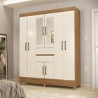 Guarda Roupa Casal 8 Portas Com Espelho Terni Amendola Off-wh