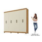 Guarda Roupa Casal 8 Portas Com Pés Paris Cinamomo/off White