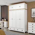 Guarda-roupa Casal 8 Portas E 2 Gavetas Com Maleiro Em Madeir