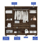 Guarda-roupa Casal 8 Portas Imop Milão