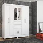 Guarda Roupa Casal 8 Portas Munique C/ Espelho Branco