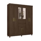 Guarda Roupa Casal 8 Portas Munique Com Espelho Elite Ebano T