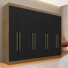 Guarda Roupa Casal 8 Portas Natasha Boreal/preto - Móveis Ara