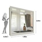 Guarda-roupa Casal 9 Espelhos 3 Portas De Correr 4 Gavetas Ma