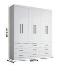 Guarda Roupa Casal 9 Gavetas 6 Portas Branco Plus 6.9 Santos
