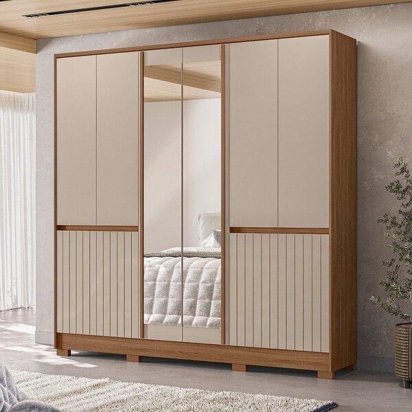 Guarda Roupa Casal  10 Portas  4 Gavetas Com 2 Espelhos  Alas