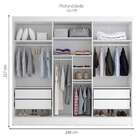 Guarda-roupa Casal  Ana 6 Pt 4 Gv Branco 240 Cm