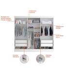 Guarda-roupa Casal  Ana 6 Pt 4 Gv Branco 240 Cm