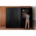 Guarda-roupa Casal  Ana 6 Pt 4 Gv Preto 240 Cm