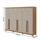 Guarda-roupa Casal  Bertha 6 Portas 4 Gavetas Amêndoa Clean/o