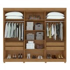 Guarda-roupa Casal  Bertha 6 Portas 4 Gavetas Amêndoa Clean/o
