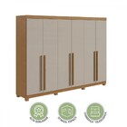 Guarda-roupa Casal  Bertha 6 Portas 4 Gavetas Amêndoa Clean/o