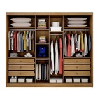 Guarda Roupa Casal- Diamond-cumaru/ripado 3d- Novo Horizonte