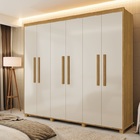 Guarda Roupa Casal  Madri 100% Mdf Pés Madeira Camas Fênix Ci