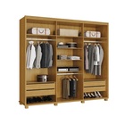 Guarda Roupa Casal  Madri 100% Mdf Pés Madeira Camas Fênix Ci