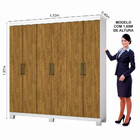 Guarda Roupa Casal  Z22 6 Portas 4 Gavetas Sem Espelho Com Pé