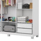 Guarda Roupa Casal  Z22 6 Portas 4 Gavetas Sem Espelho Com Pé
