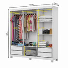 Guarda Roupa Casal  Z22 6 Portas 4 Gavetas Sem Espelho Com Pé