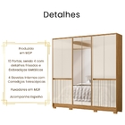 Guarda Roupa Casal Alasca Com Espelho 10 Portas Freijó Off Wh