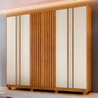 Guarda-roupa Casal Alaska 6 Portas 5 Gavetas Ripado Cinamomo/