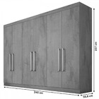 Guarda-roupa Casal Alba 6 Portas 4 Gavetas 100% Mdf Peroba/of