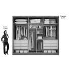 Guarda-roupa Casal Alfeu Gold 3 Portas Com Espelho E 6 Gaveta