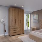 Guarda-roupa Casal Allen 3 Portas 4 Gavetas Freijó