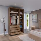 Guarda-roupa Casal Allen 3 Portas 4 Gavetas Freijó