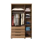 Guarda-roupa Casal Allen 3 Portas 4 Gavetas Freijó