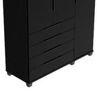 Guarda-roupa Casal Allen 3 Portas 4 Gavetas Preto