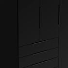 Guarda-roupa Casal Allen 3 Portas 4 Gavetas Preto