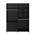 Guarda-roupa Casal Allen 4 Portas 4 Gavetas Preto