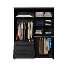 Guarda-roupa Casal Allen 4 Portas 4 Gavetas Preto