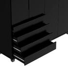Guarda-roupa Casal Allen 4 Portas 4 Gavetas Preto