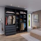 Guarda-roupa Casal Allen 5 Portas 4 Gavetas Preto