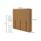 Guarda-roupa Casal Alonzo 6 Portas 4 Gavetas Amêndoa Clean