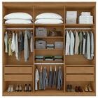 Guarda-roupa Casal Alonzo 6 Portas 4 Gavetas Amêndoa Clean