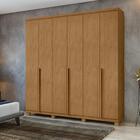 Guarda-roupa Casal Alonzo 6 Portas 4 Gavetas Amêndoa Clean
