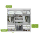 Guarda-roupa Casal Alonzo 6 Portas 4 Gavetas Branco
