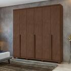 Guarda-roupa Casal Alonzo 6 Portas 4 Gavetas Imbuia Clean