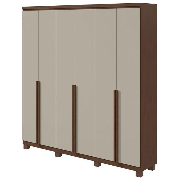 Guarda-roupa Casal Alonzo 6 Portas 4 Gavetas Imbuia Clean/off