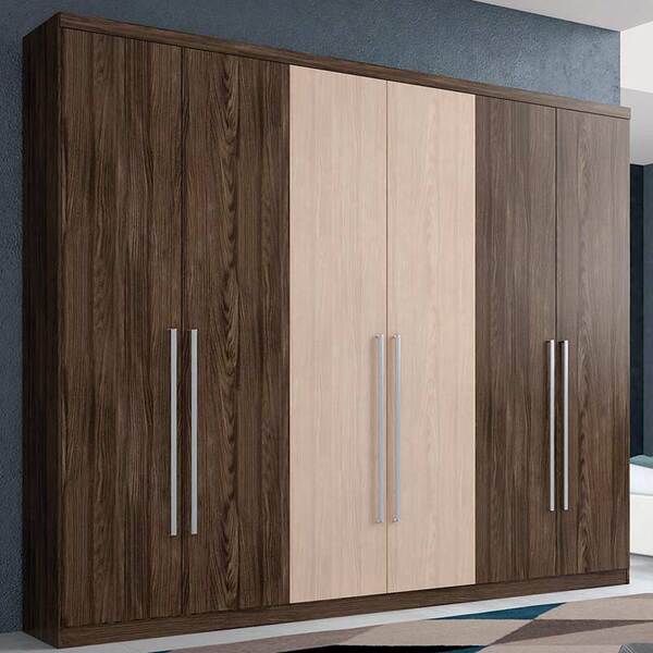 Guarda-roupa Casal Amaro 6 Portas - Henn - Moka / Fendi