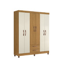Guarda-roupa Casal Ambar 6 Portas 2 Gavetas Carvalho Grife /